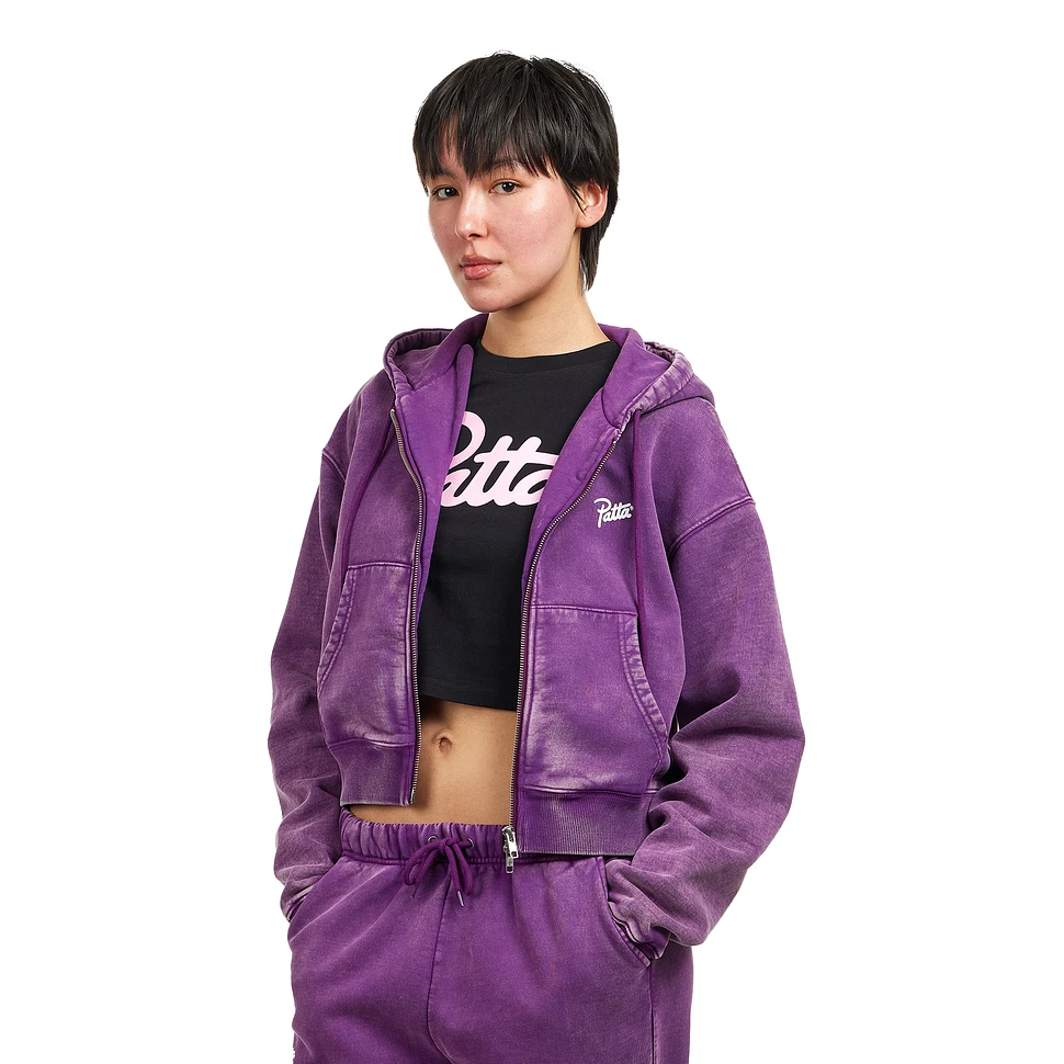 Patta - Femme Acid Wash Cropped Hooded Sweater