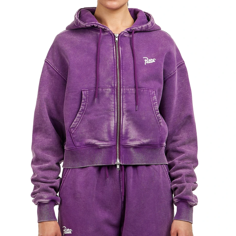 Patta - Femme Acid Wash Cropped Hooded Sweater