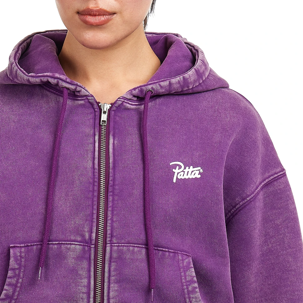 Patta - Femme Acid Wash Cropped Hooded Sweater