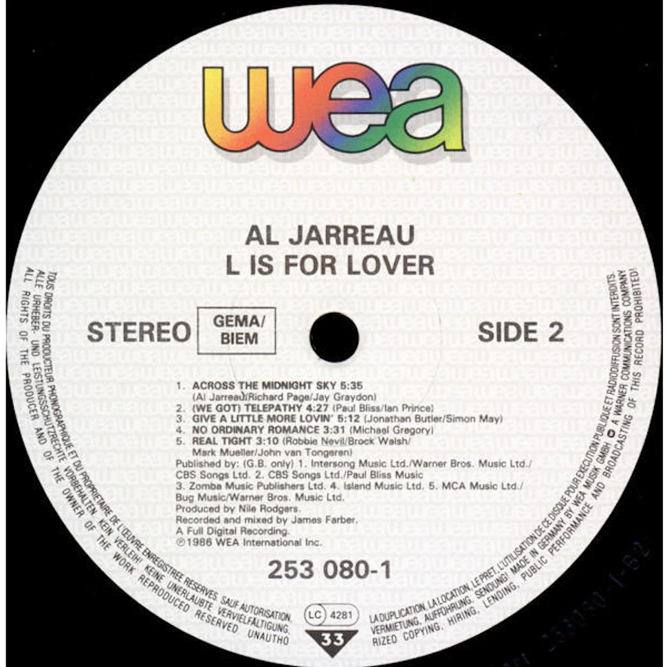 Al Jarreau - L Is For Lover