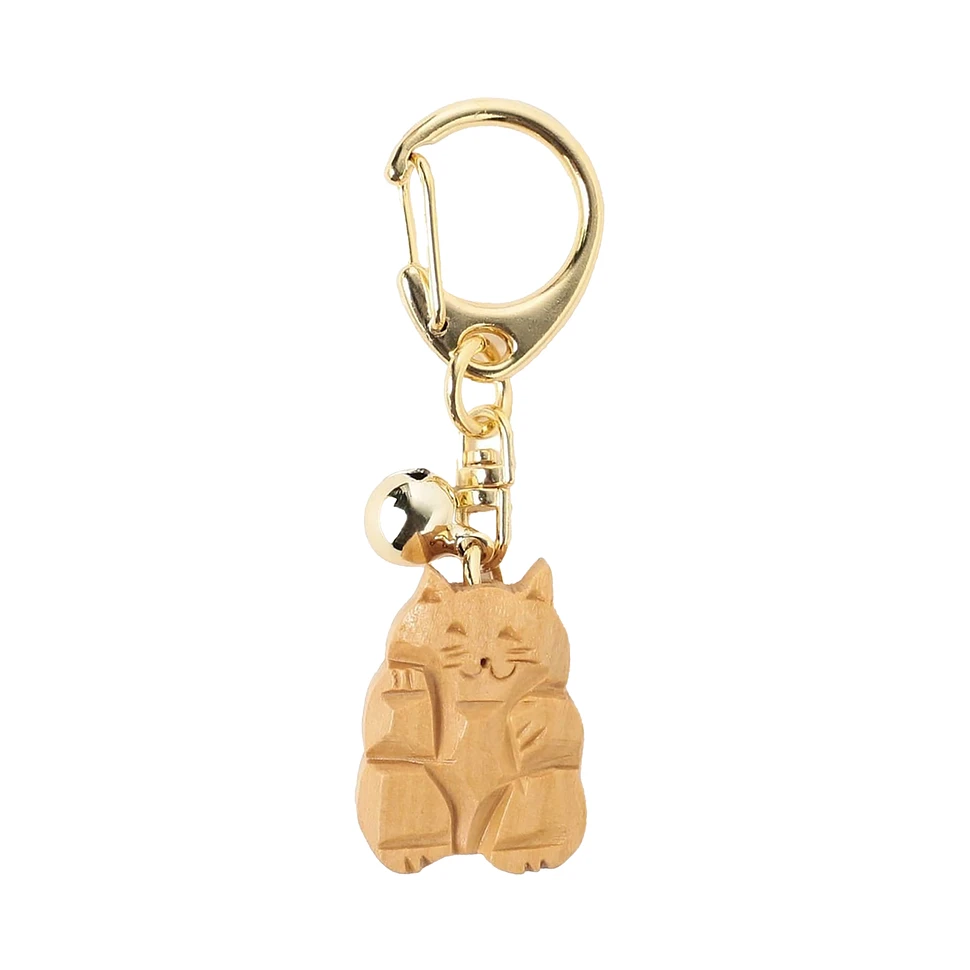 Beams Japan x Chikuen - Lucky Cat Key Chain (Beige / Gold) | HHV