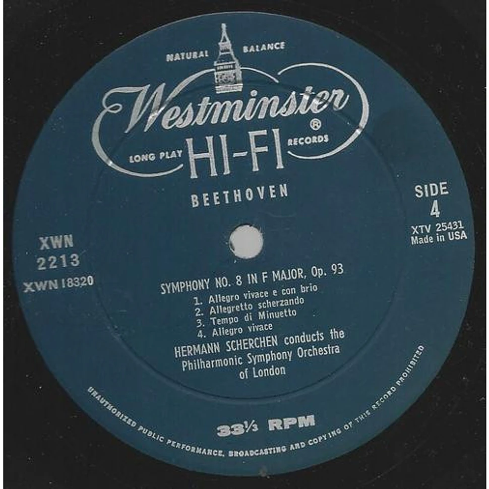 Ludwig van Beethoven, Orchester Der Wiener Staatsoper, Hermann Scherchen, Philharmonic Symphony Of London, Wiener Singakademie - Symphony No. 8 In F Major / Symphony No. 9 In D Minor, Op. 125 ("Choral")