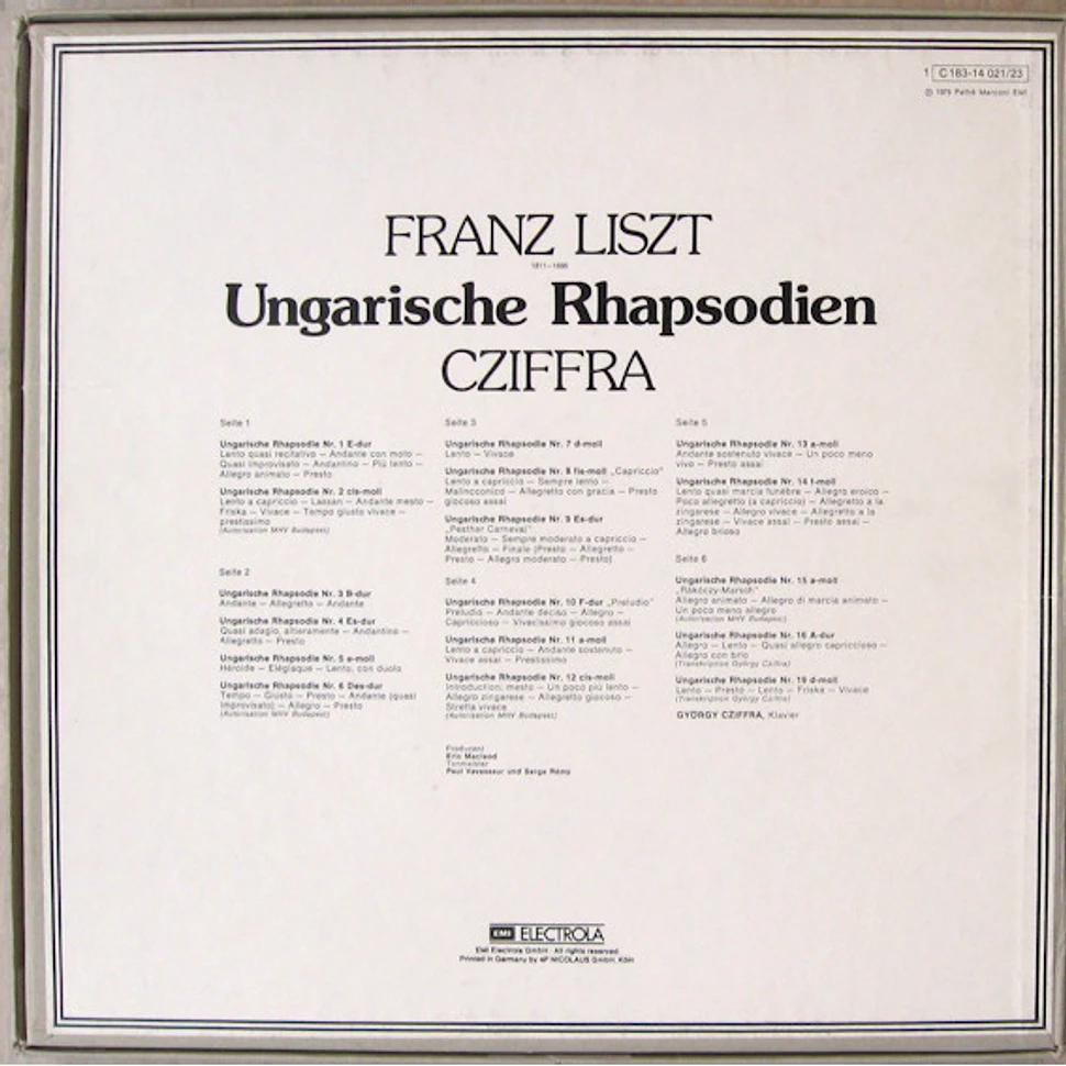 Franz Liszt, Gyorgy Cziffra - Ungarische Rhapsodien