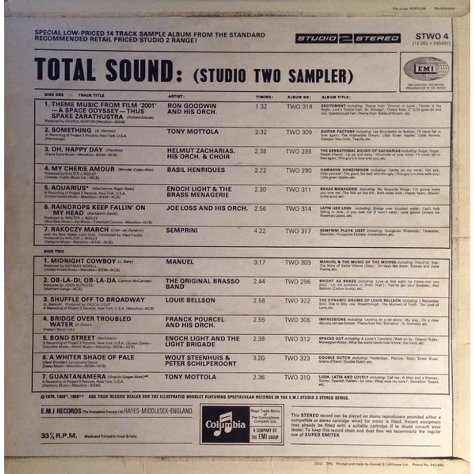 V.A. - Total Sound (Studio Two Sampler)