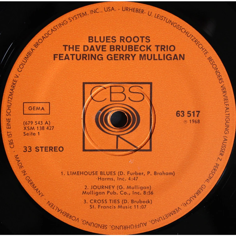 The Dave Brubeck Trio Featuring Gerry Mulligan - Blues Roots