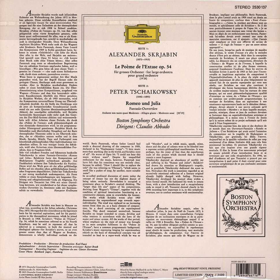 Claudio Abbado / BSO - Poeme De L'extase / Romeo Und Julia