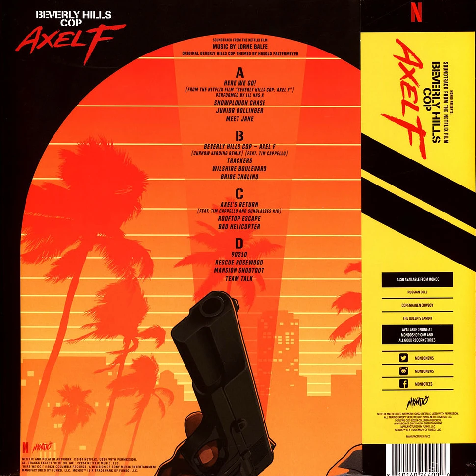 V.A. - OST Beverly Hills Cop: Axel F (Soundtrack From The Netflix Film) Black & Yellow Splatter Vinyl Edition
