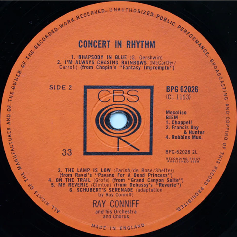 Ray Conniff And His Orchestra & Chorus - Concert In Rhythm