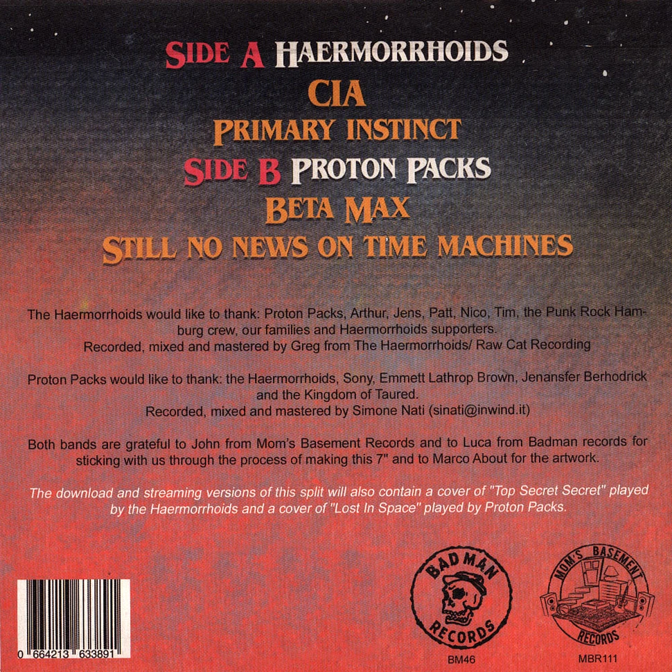 Haermorrhoids/ Proton Packs - Split 7"