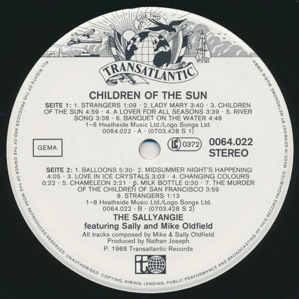 The Sallyangie Featuring Sally Oldfield And Mike Oldfield - Children Of The Sun