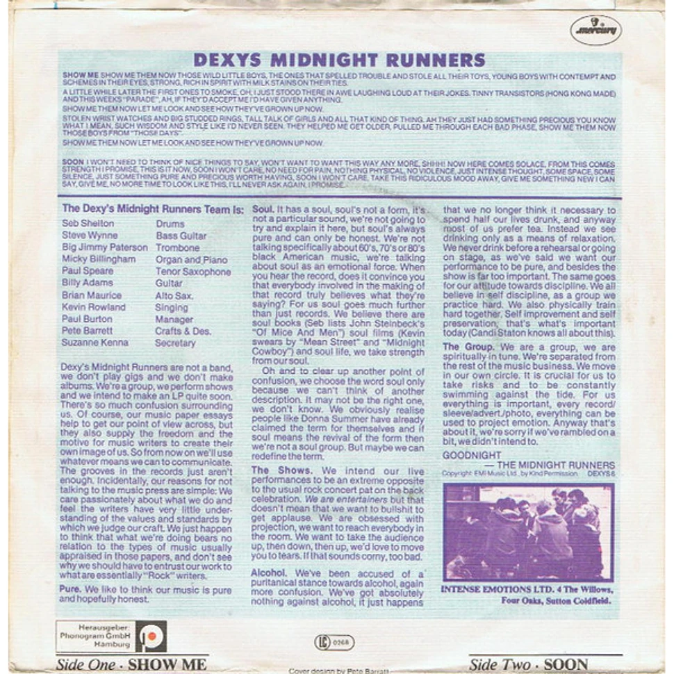 Dexys Midnight Runners - Show Me / Soon