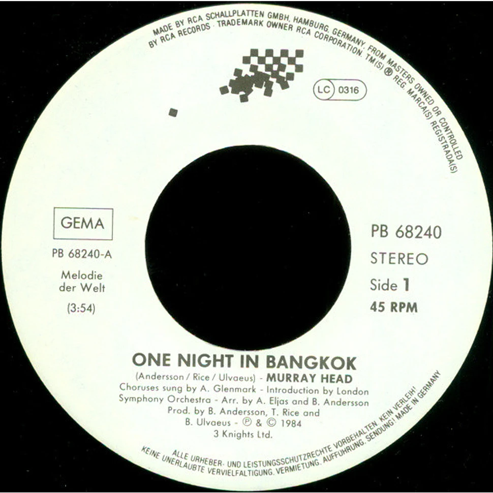 Murray Head - One Night In Bangkok