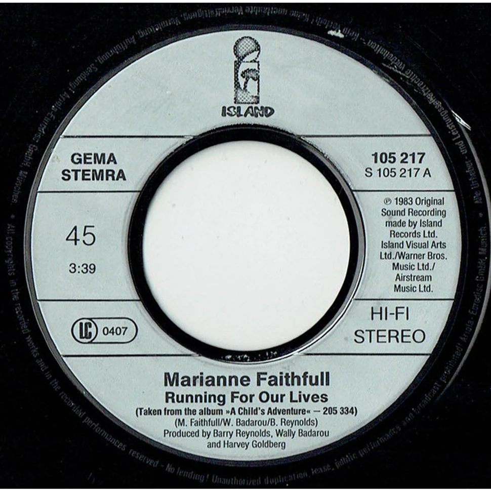 Marianne Faithfull - Running For Our Lives