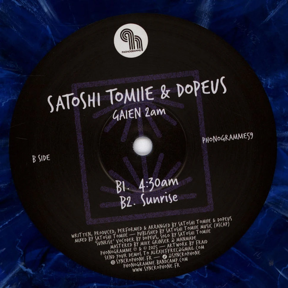 Satoshi Tomiie & Dopeus - Gaien 2am Blue Marbled Vinyl Edtion
