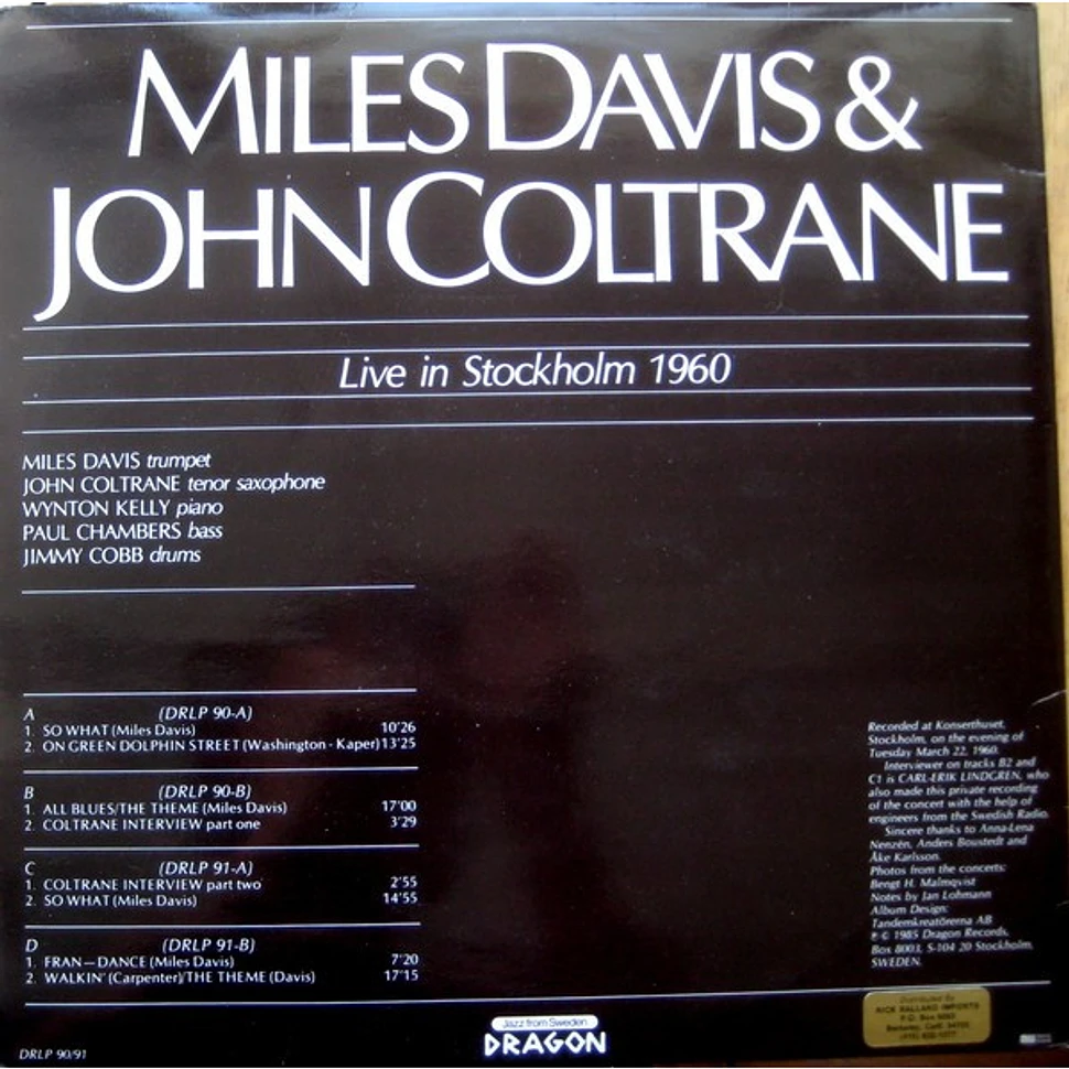 Miles Davis & John Coltrane - Live In Stockholm 1960