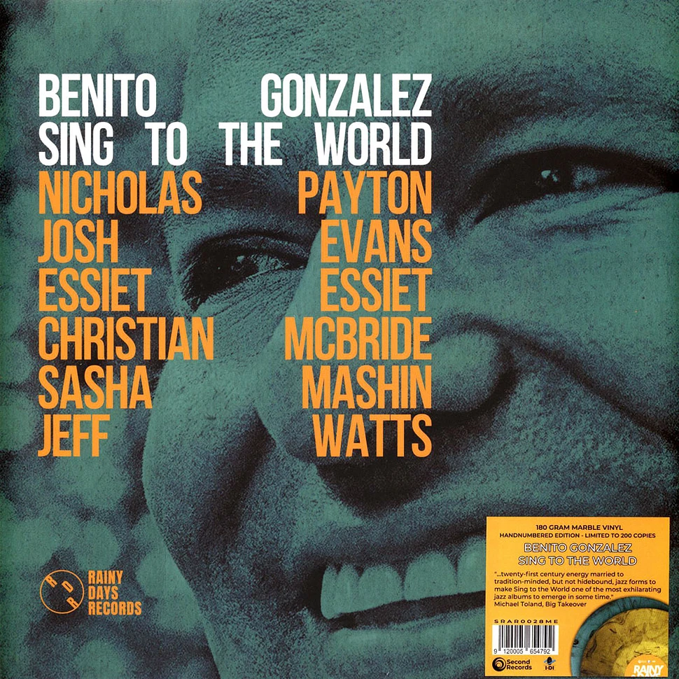 Benito Gonzalez - Sing To The World Turquoise Marble And Yellow Marble Vinyl Edition