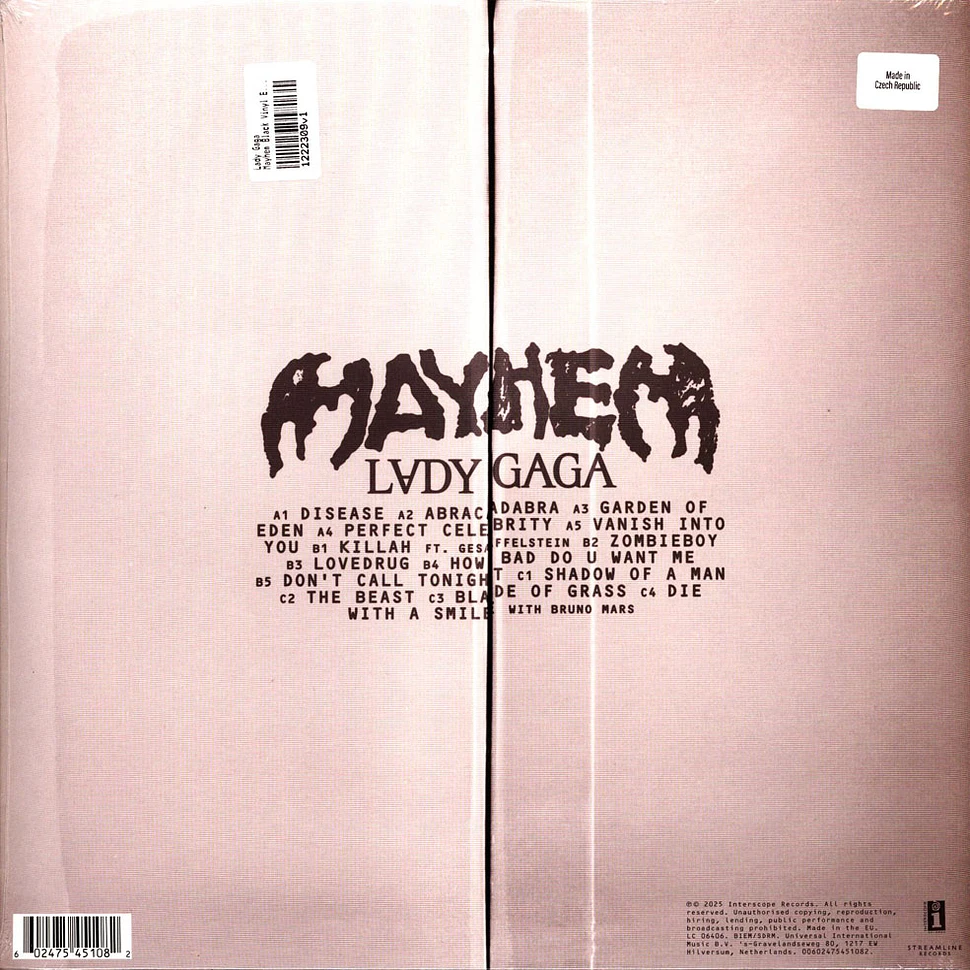 Lady Gaga - Mayhem Black Vinyl Edition