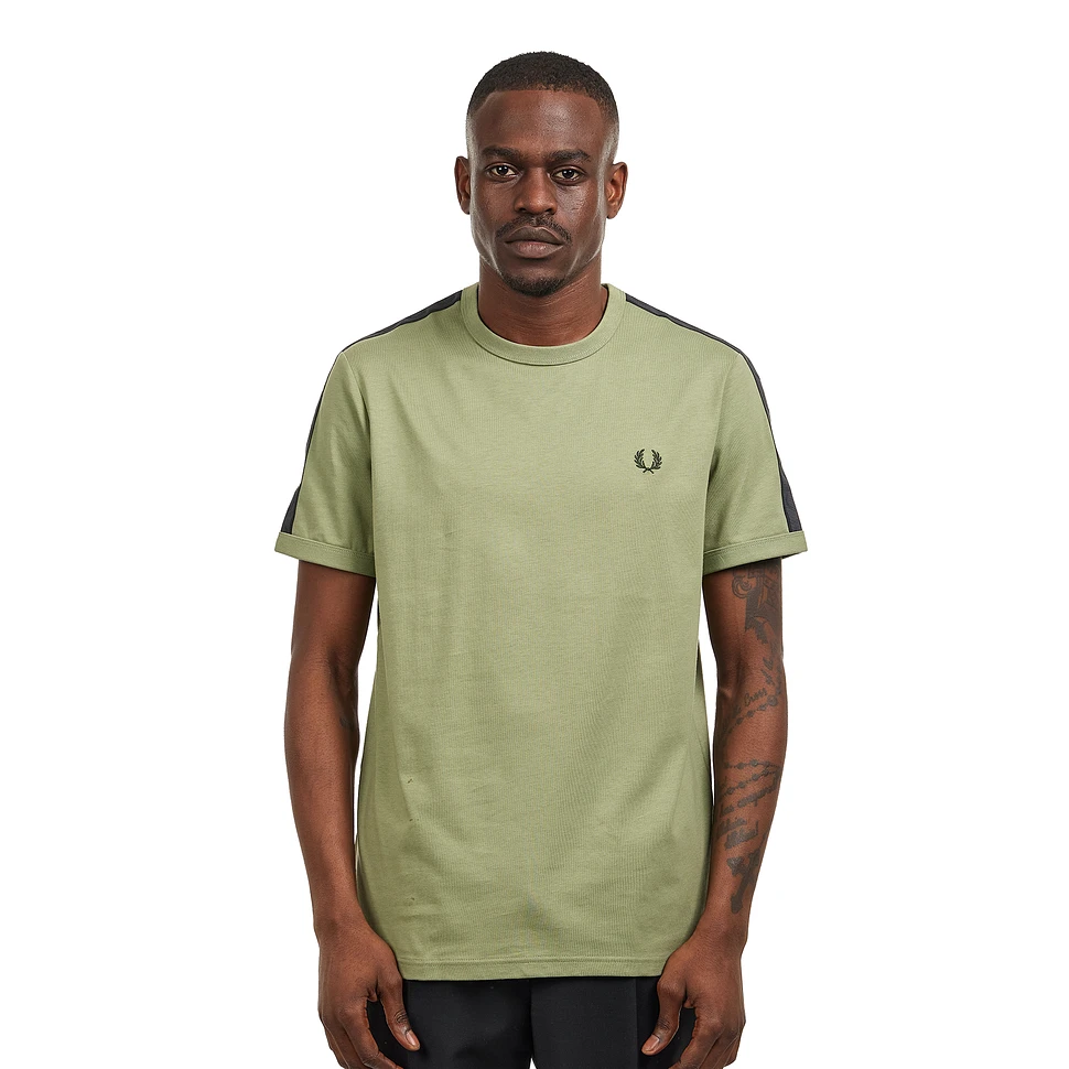 FRED PERRY☆ Contrast Tape Ringer T-Shirt OLIVE MINT Fred Perry - Contrast Tape Ringer T-Shirt (Olive Mint