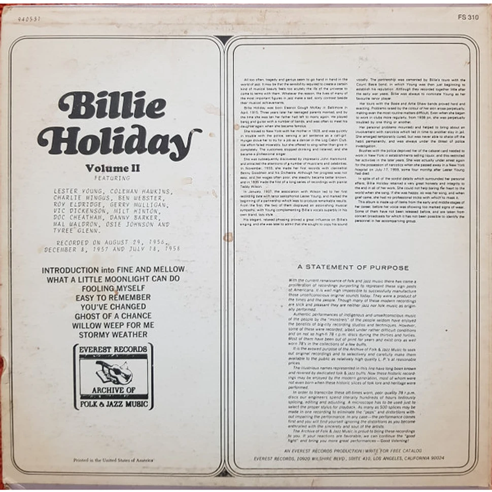 Billie Holiday - Volume II