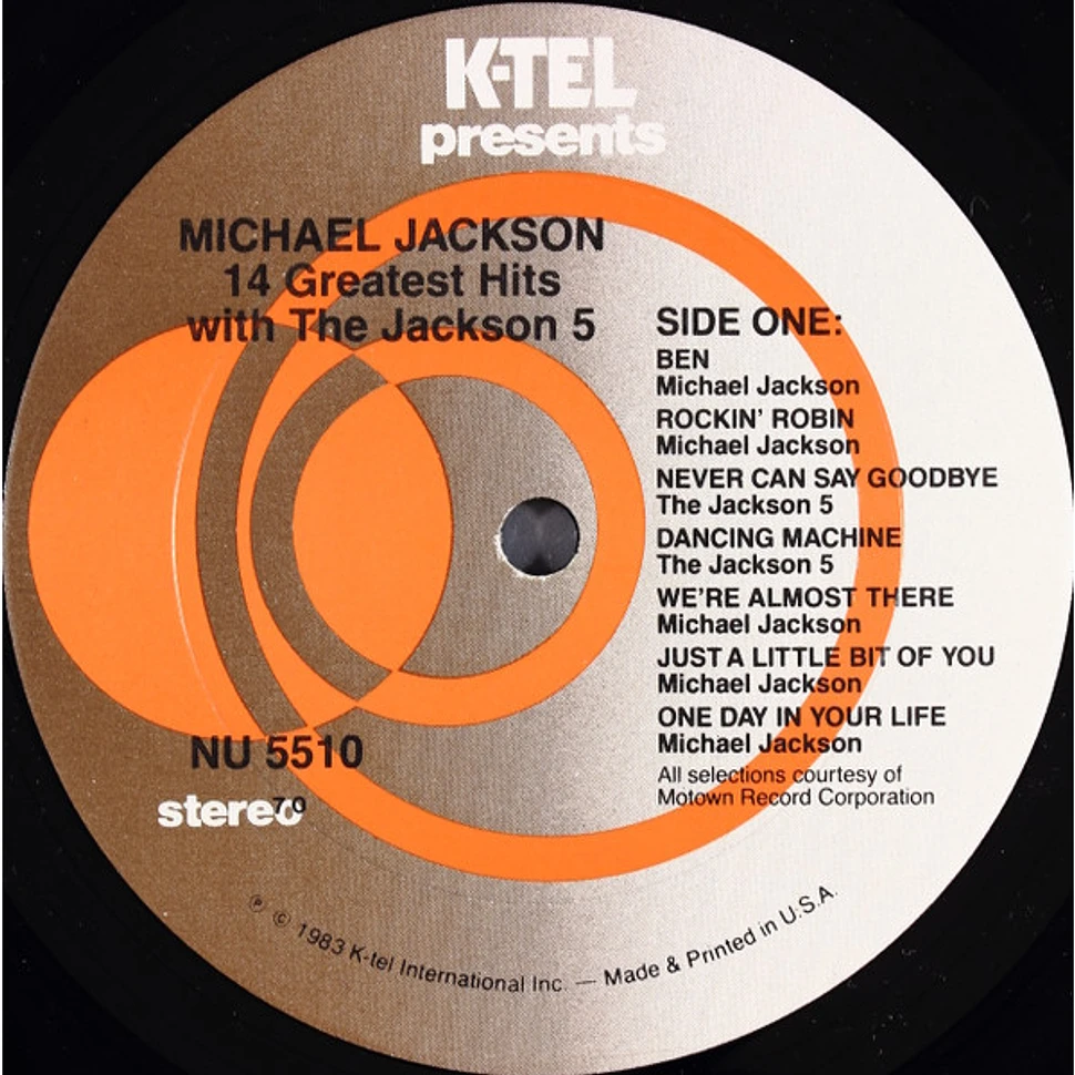 Michael Jackson With The Jackson 5 - 14 Original Greatest Hits With The Jackson 5