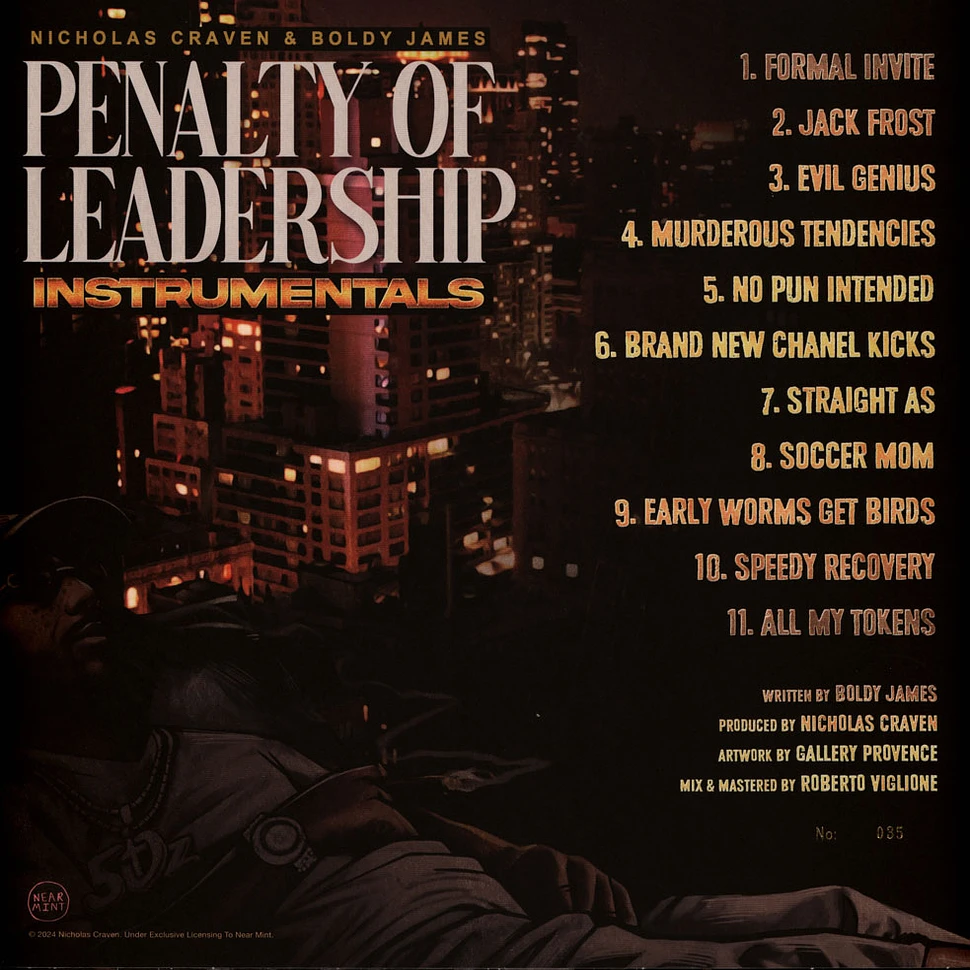 Boldy James & Nicholas Craven - Penalty Of Leadership (Instrumental)