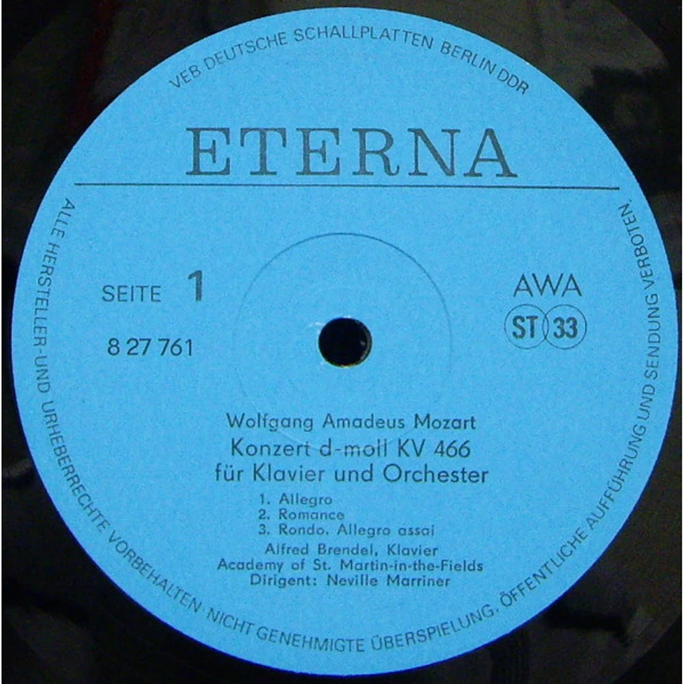 Wolfgang Amadeus Mozart - Alfred Brendel - The Academy Of St. Martin-in-the-Fields - Sir Neville Marriner - Klavierkonzerte D-moll Kv 466 / A-dur Kv 488