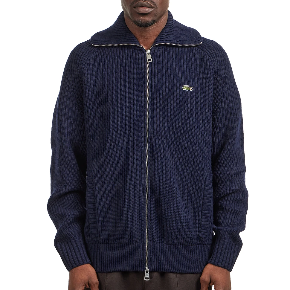Lacoste - Ribbed Wool Zip Neck Sweater