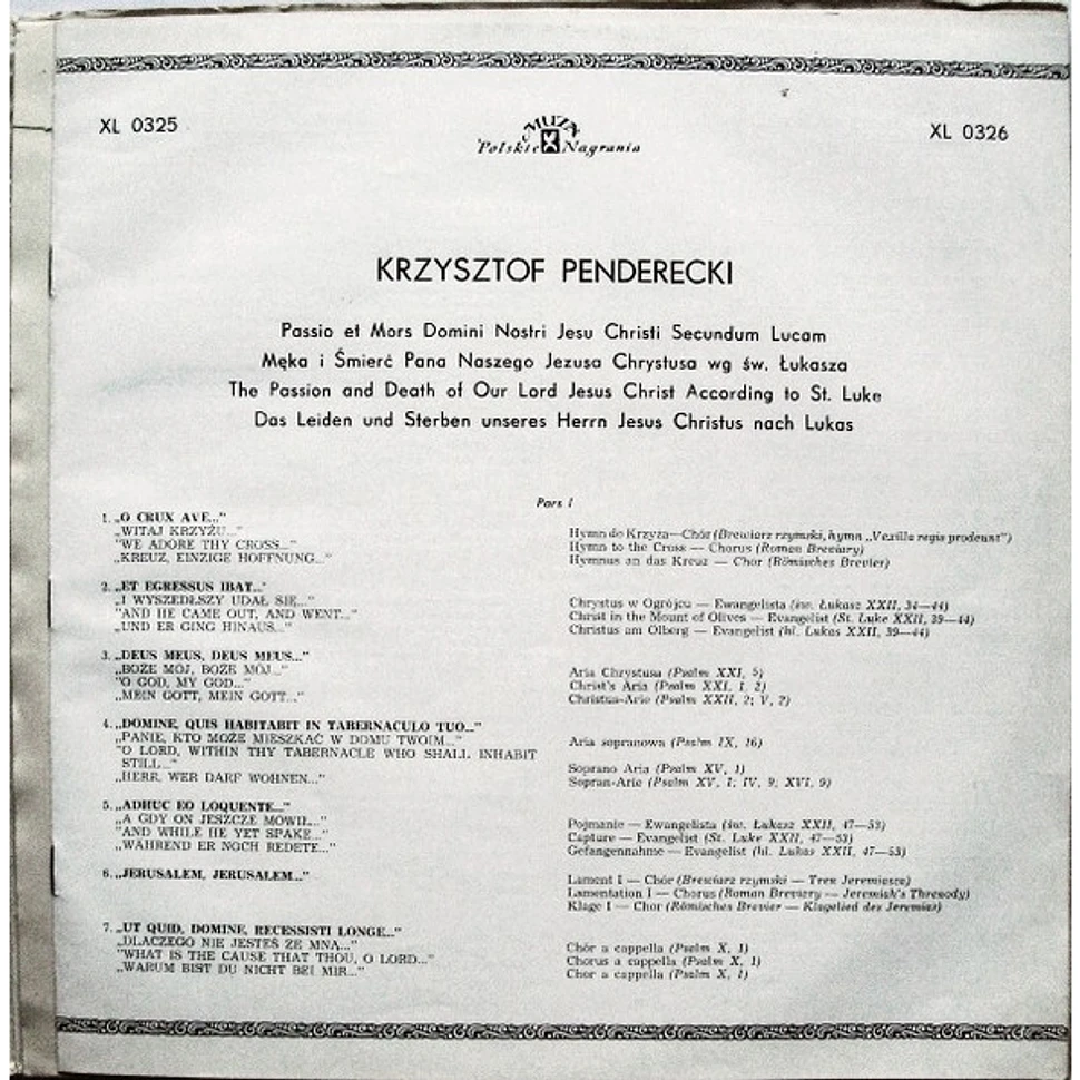 Krzysztof Penderecki - Passio Et Mors Domini Nostri Jesu Christi Secundum Lucam