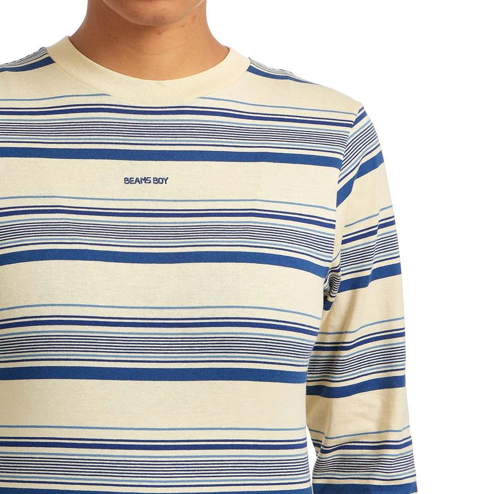 Beams Boy - Embroidery Stirpe Longsleeve Tshirt