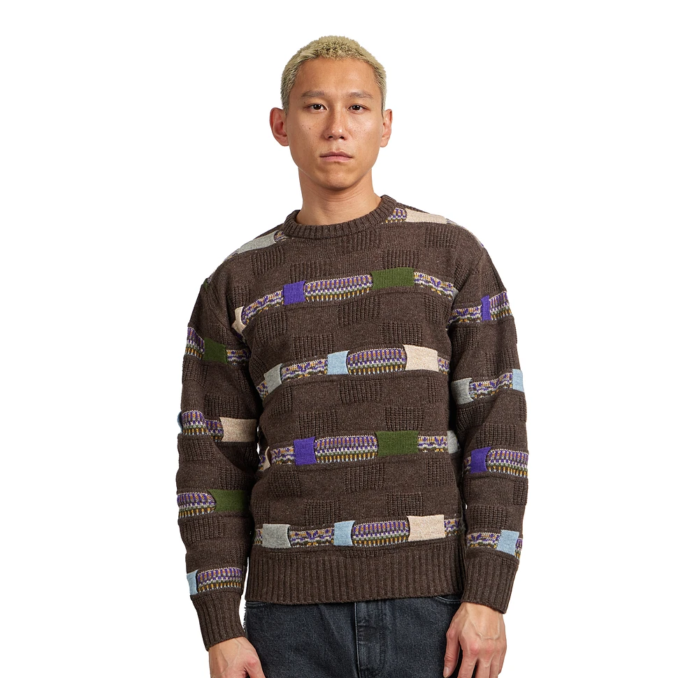 Beams Plus - Crew Jacquard Fair Isle Stripe 5G