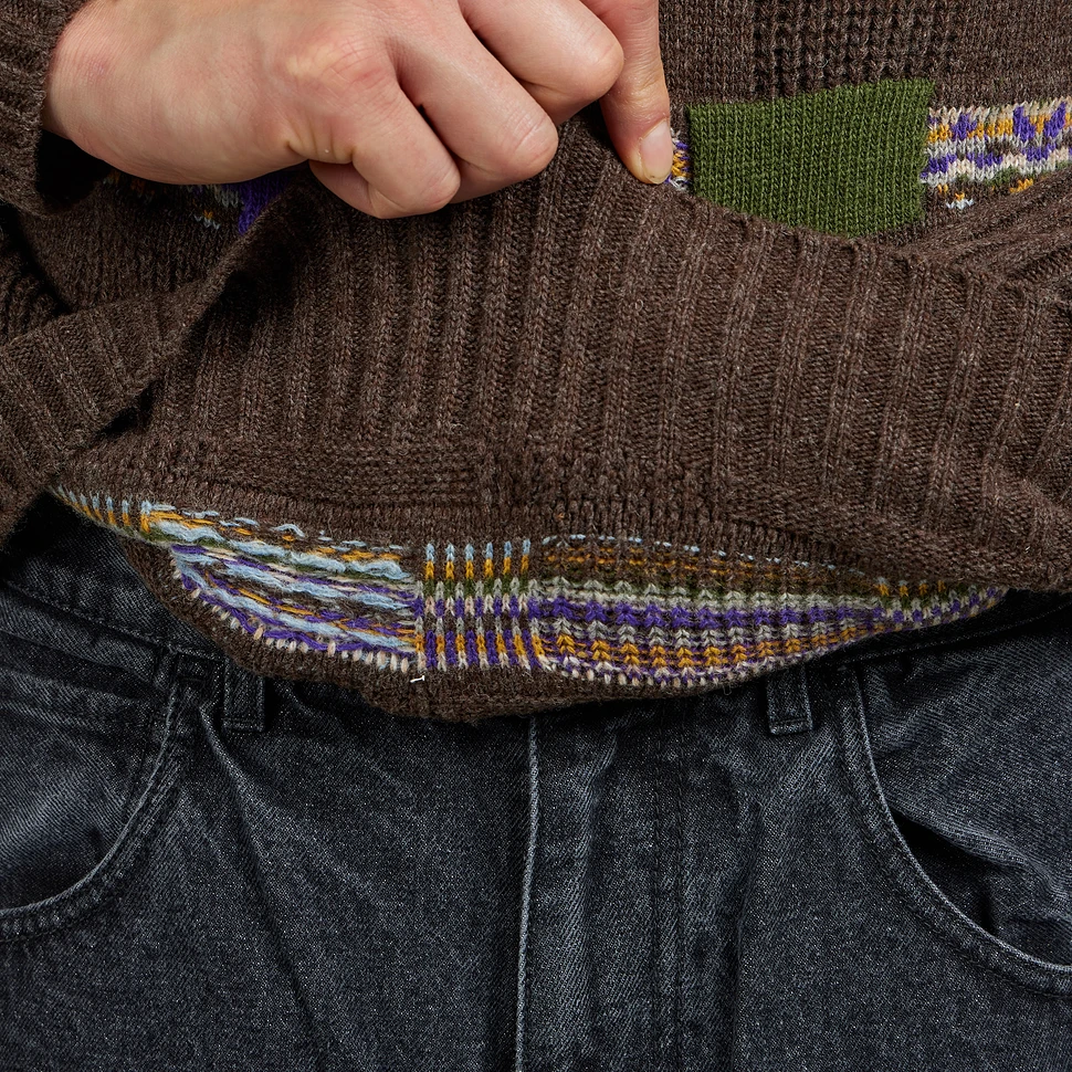 Beams Plus - Crew Jacquard Fair Isle Stripe 5G