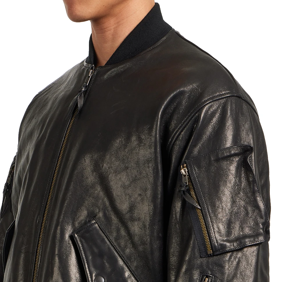 Beams Plus - Mil Flight Jacket Leather (Black) | HHV