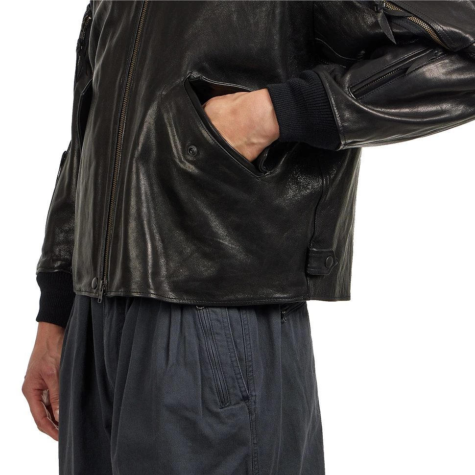 Beams Plus - Mil Flight Jacket Leather (Black) | HHV
