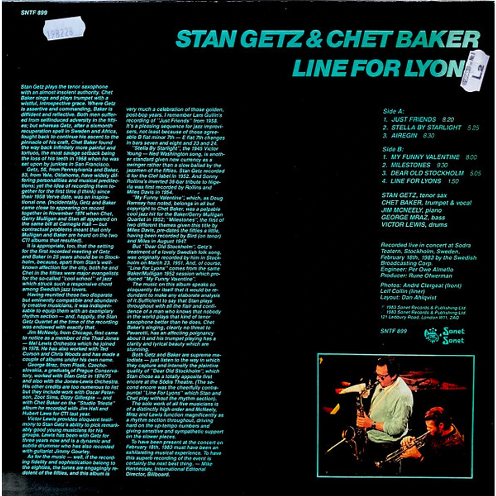 Stan Getz & Chet Baker - Line For Lyons