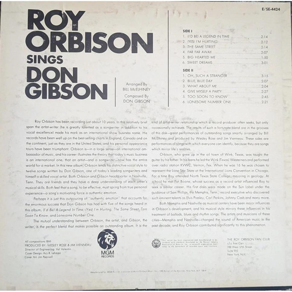 Roy Orbison - Roy Orbison Sings Don Gibson