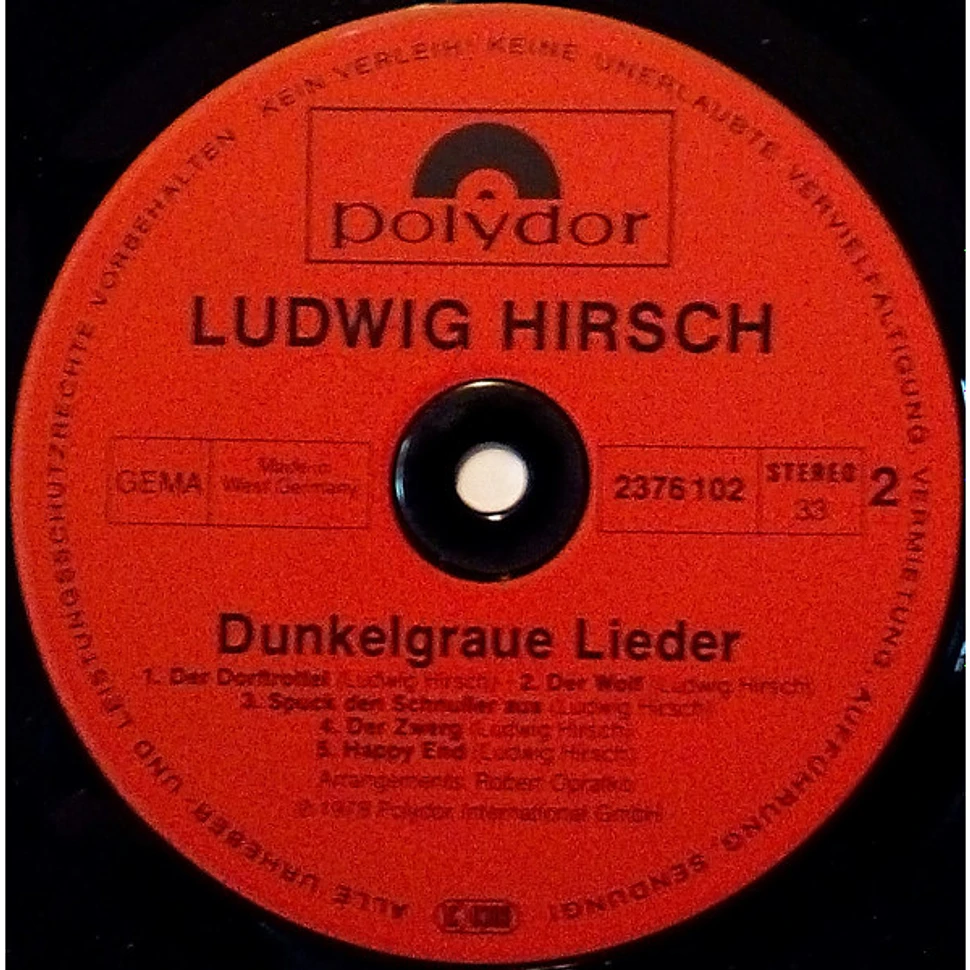 Ludwig Hirsch - Dunkelgraue Lieder