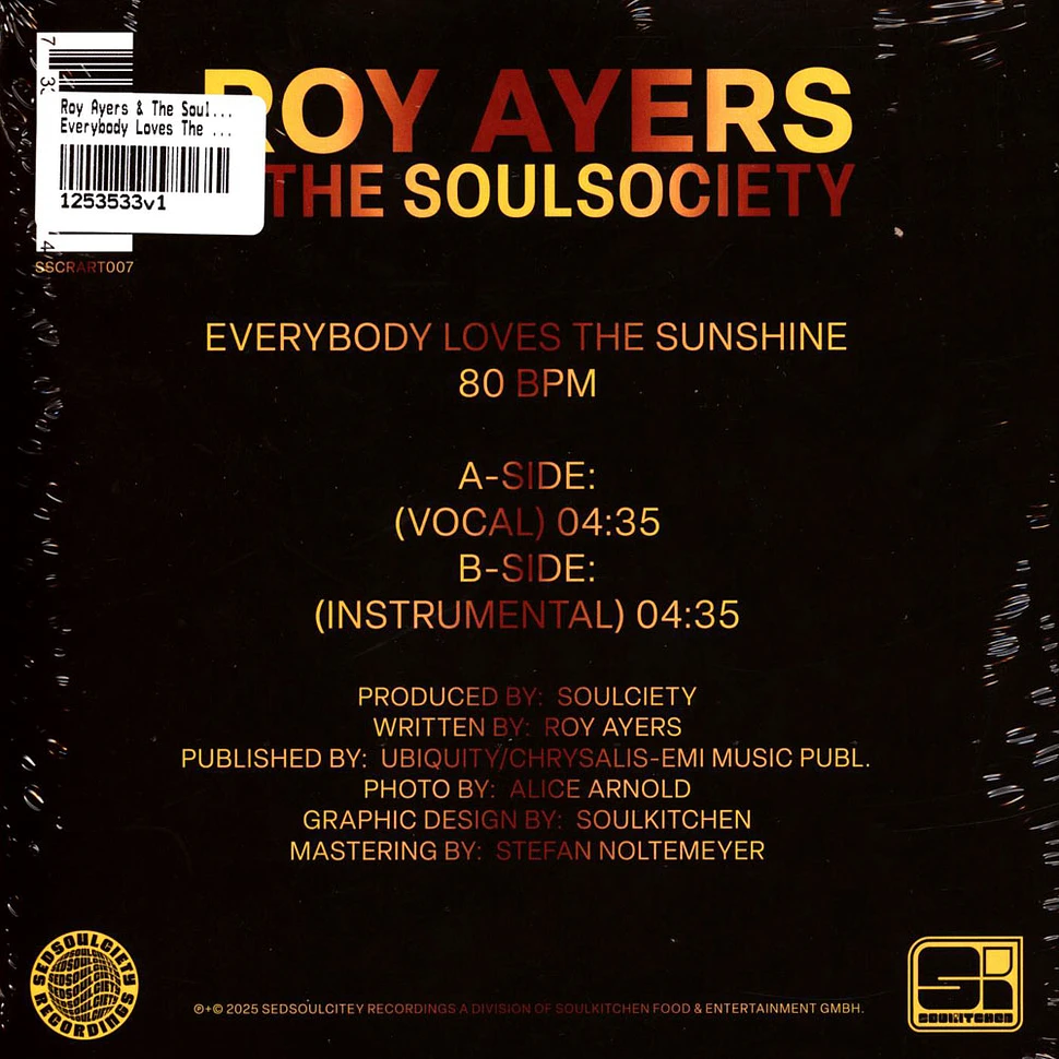 Roy Ayers & The Soulsociety - Everybody Loves The Sunshine Yellow Vinyl Edition With Picture Cover