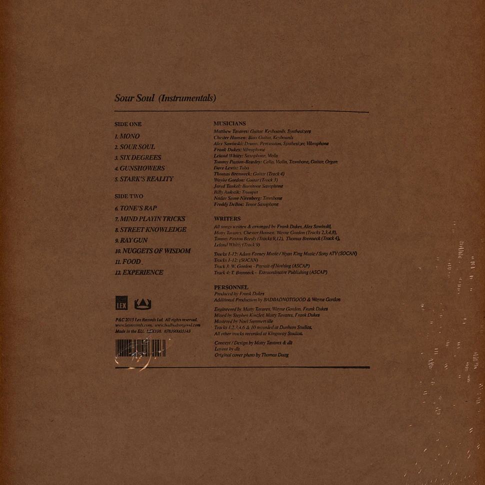 BBNG (BadBadNotGood) & Ghostface Killah - Sour Soul Instrumentals