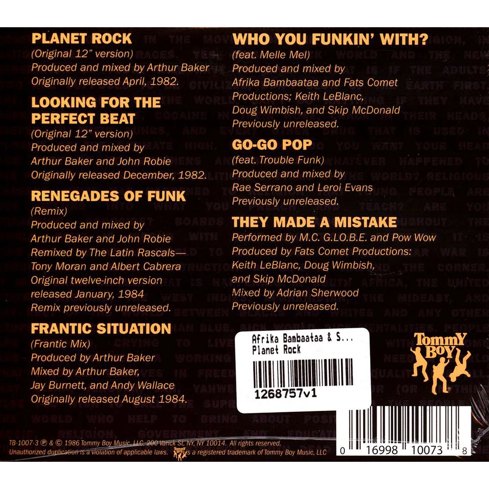 Afrika Bambaataa & Soulsonic Force - Planet Rock