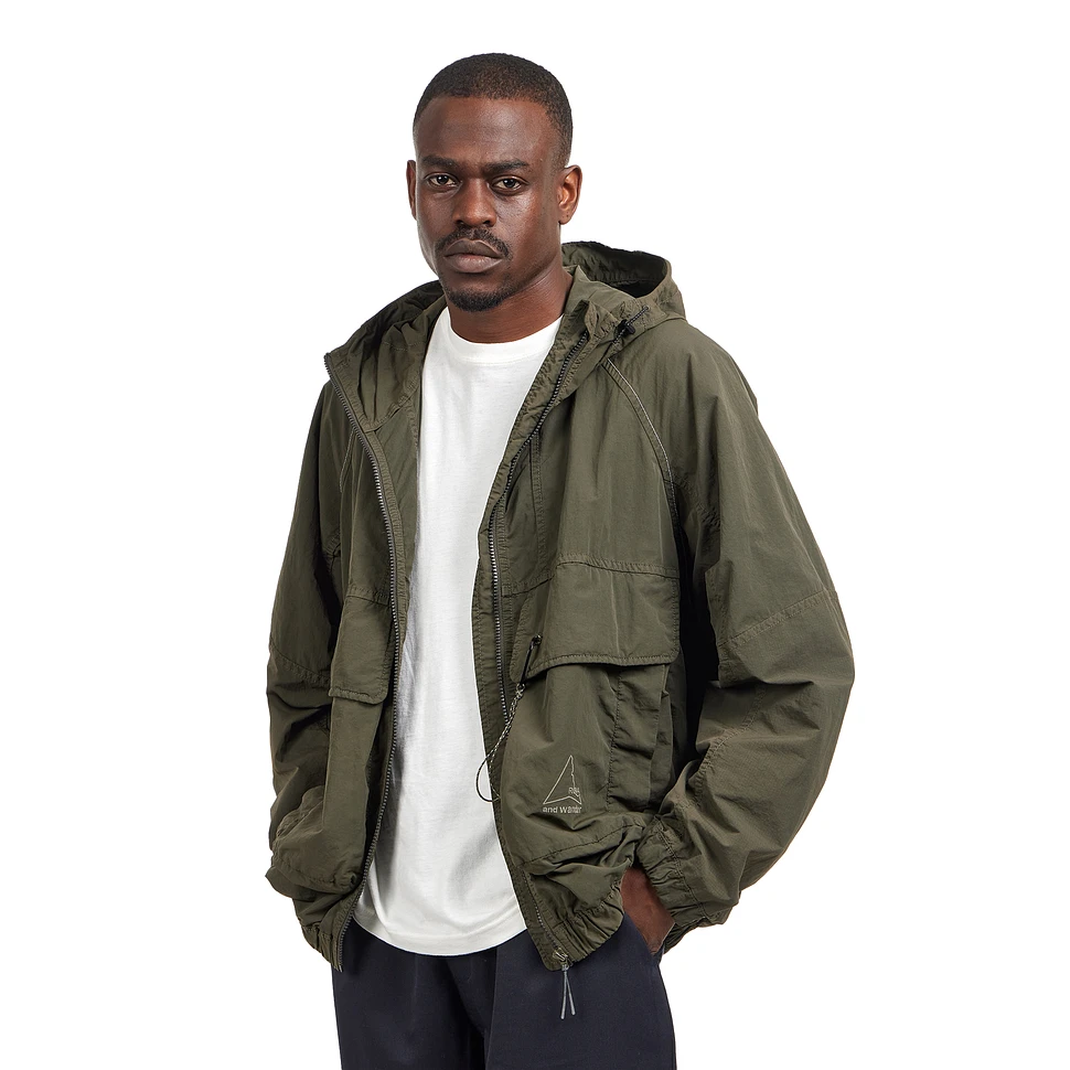 ROA x and wander - Garment Dye Nylon Hooded Jacket (Khaki) | HHV