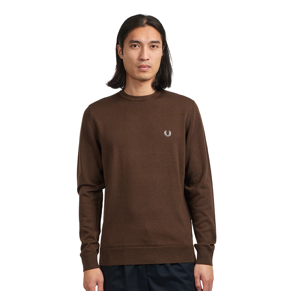 Fred Perry - Classic Crew Neck Jumper (Burnt Tobacco) | HHV