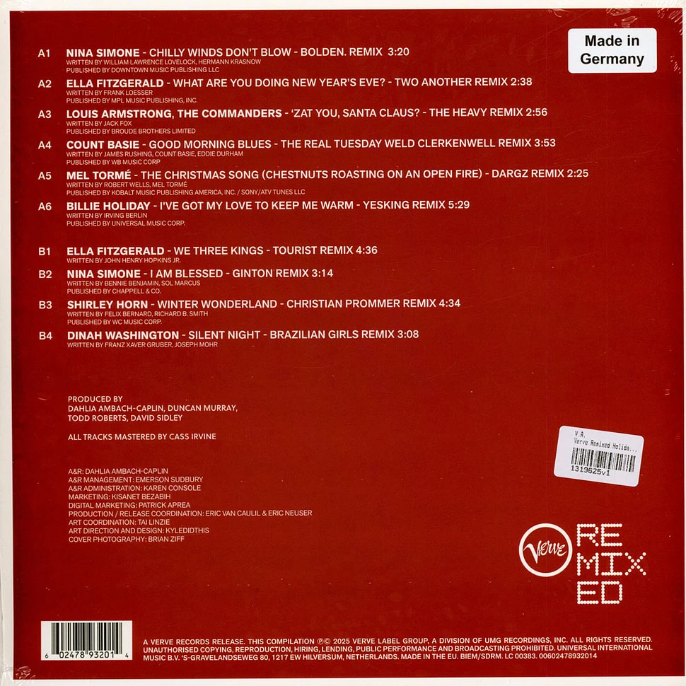 V.A. - Verve Remixed Holiday Crystal Clear Vinyl Edition