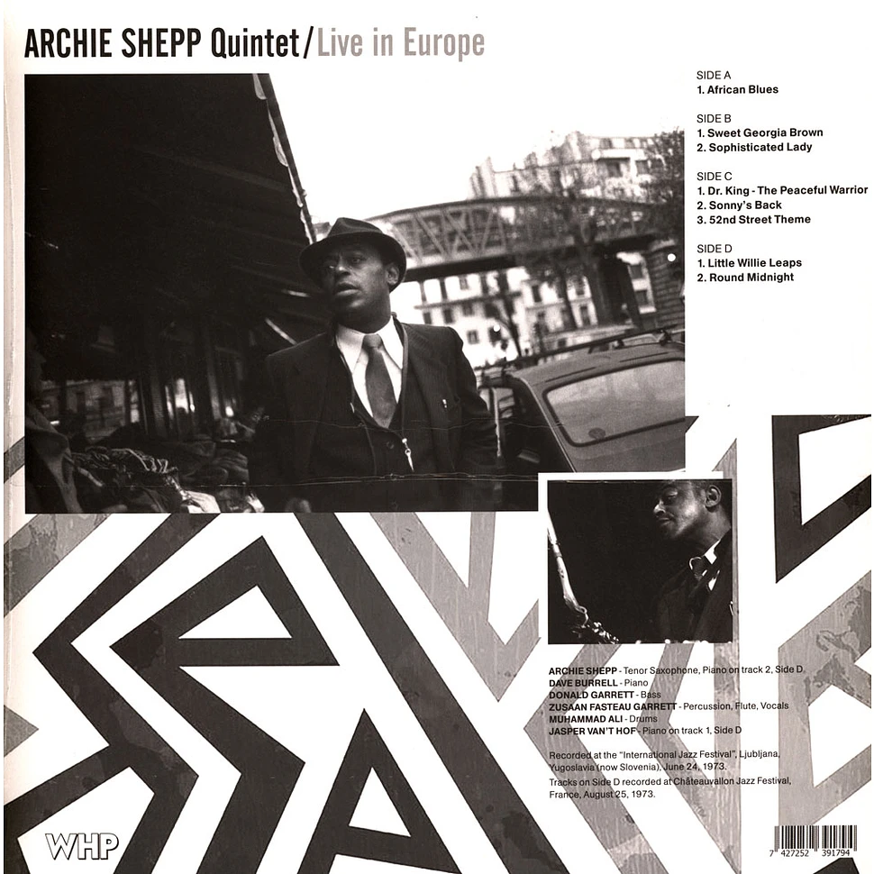 Archie Shepp Quintet - Live In Europe - Vinyl 2LP - 2023 - EU ...