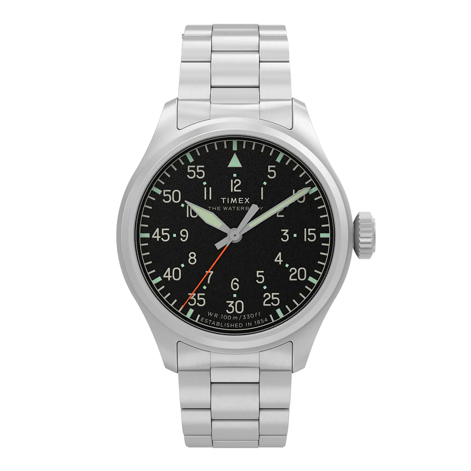 Timex Archive - Waterbury Ace 3-Hand Watch (Sst Case / Black Dial / Sst ...