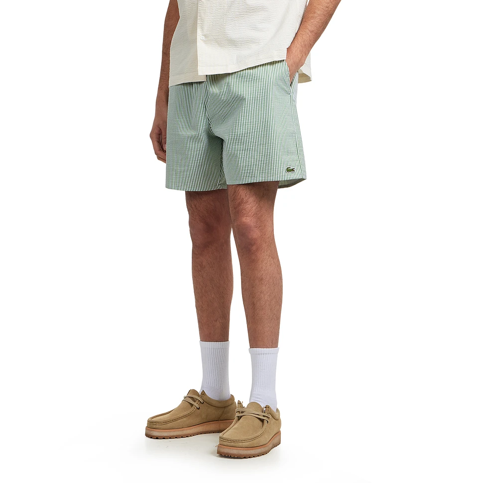 Striped Seersucker Swim Trunks