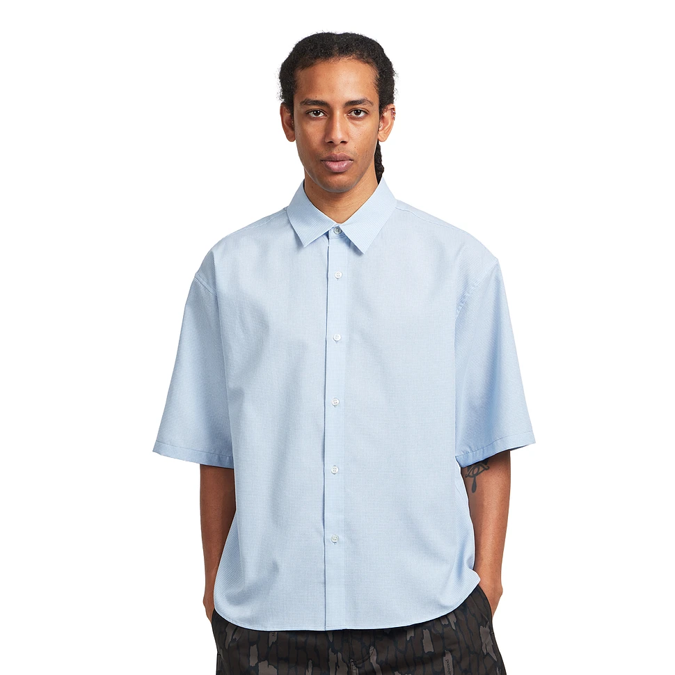 Micro Grid Oversized Button Up Shirt