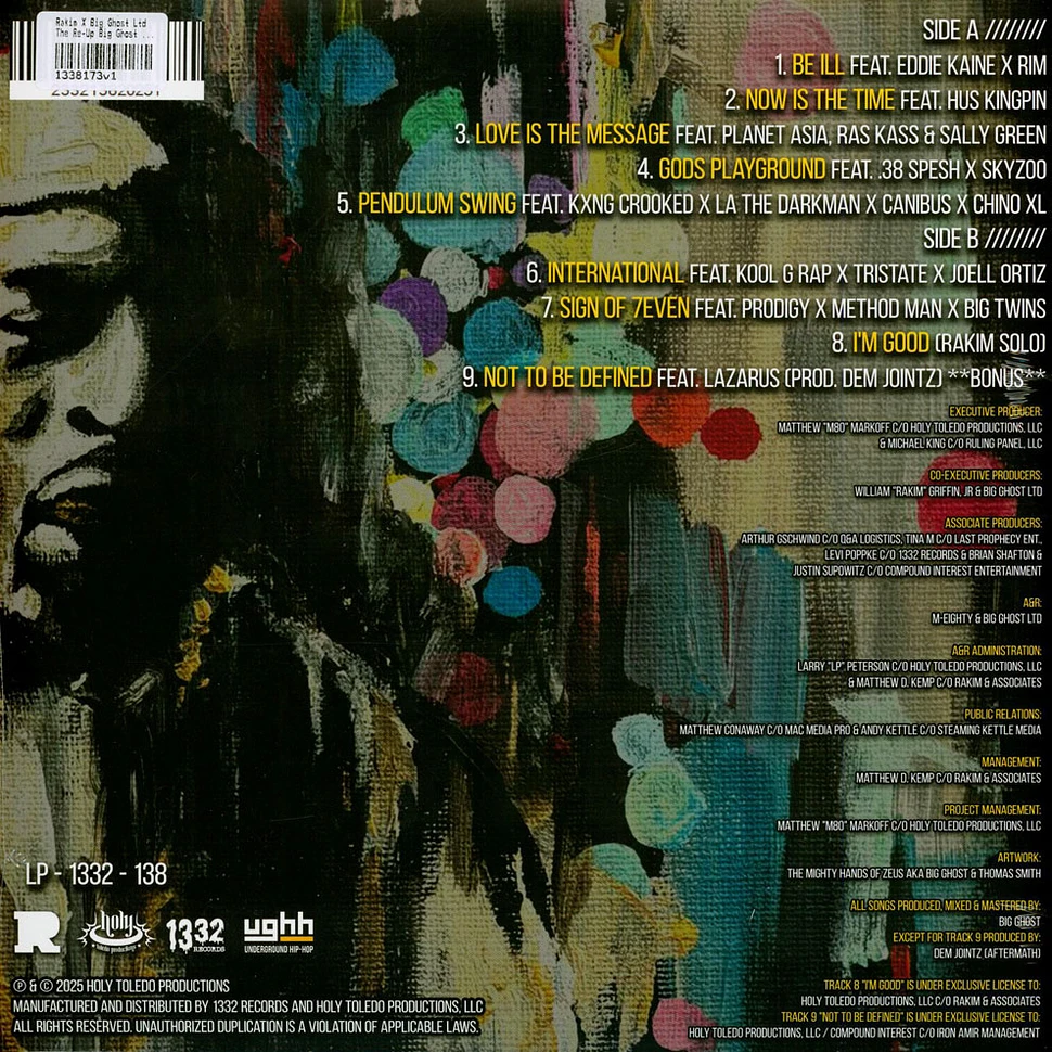 Rakim X Big Ghost Ltd - The Re-Up Big Ghost Cover Blue Vinyl