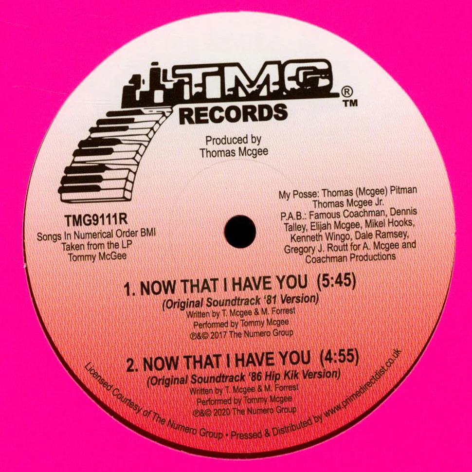 Tommy McGee - Now That I Have You - Vinyl 12