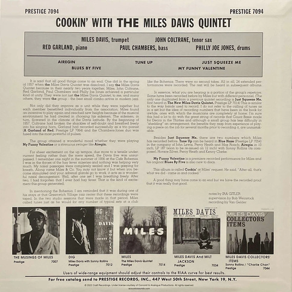 The Miles Davis Quintet - Cookin' With The Miles Davis Quintet