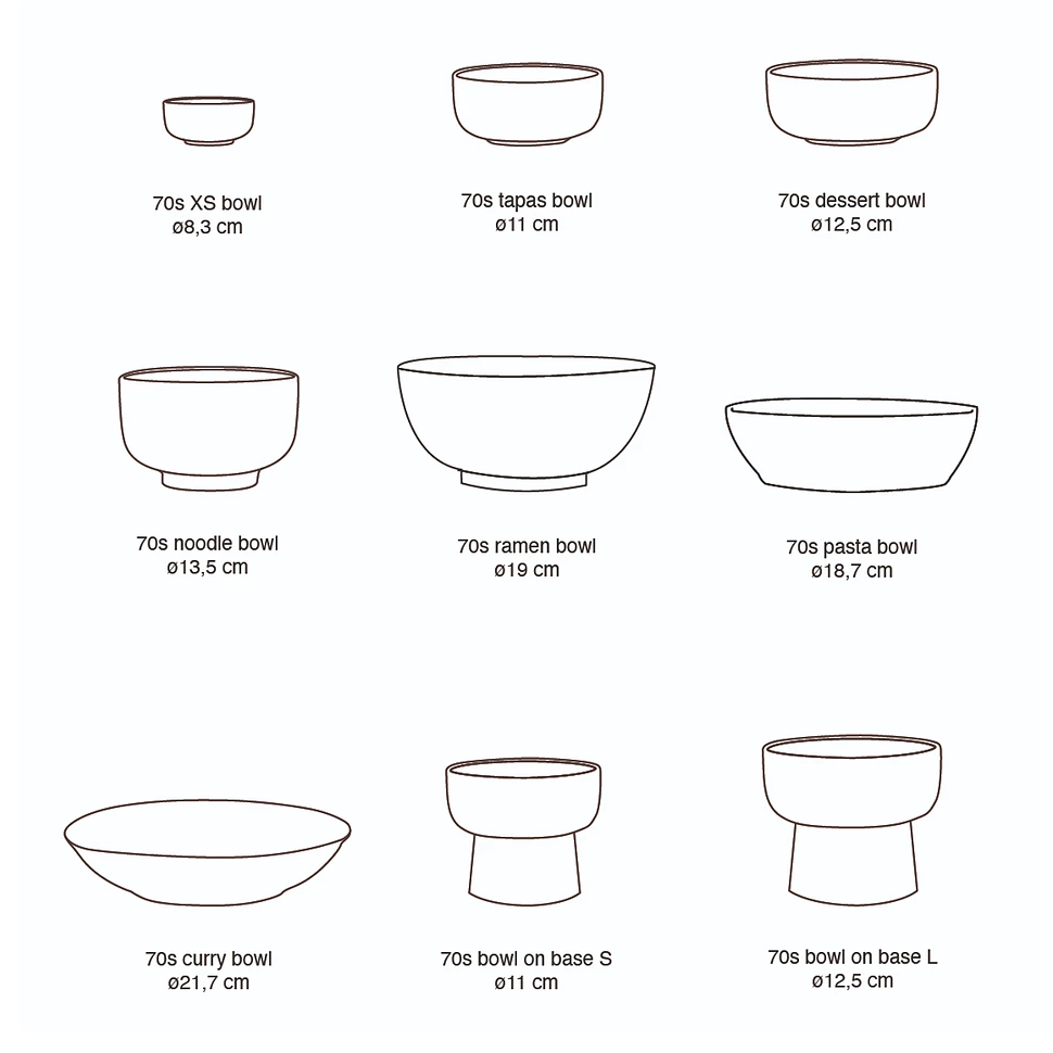 HKLIVING - 70s Ceramics: Pasta Bowls (Set of 2)